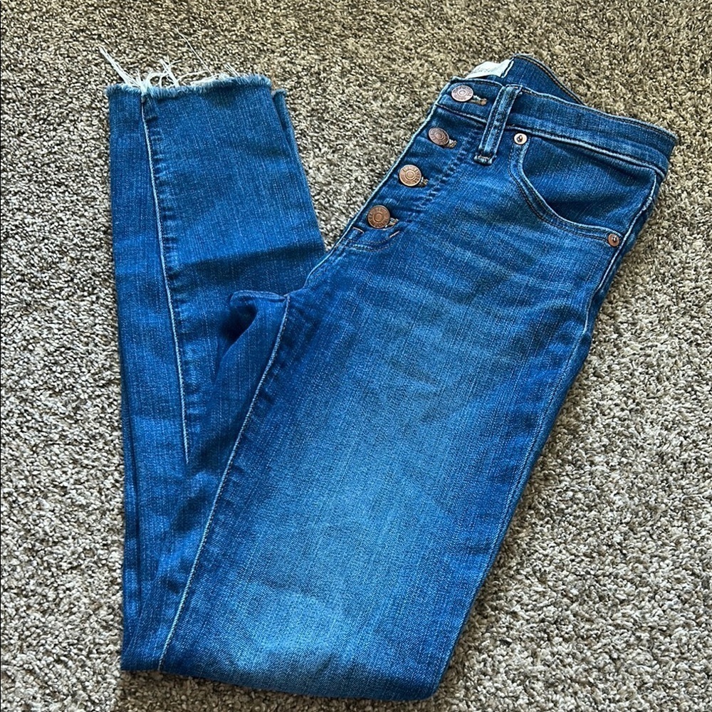Madewell 9” Mid Rise Buttonfly Skinny Jeans